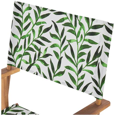 Set Di 2 Sedie Legno Di Acacia Chiaro Grigio Motivo Foglie Verde Cine - Foto 2