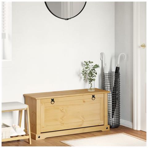 Scarpiera Corona 99x32x47 Cm In Legno Massello Di Pino - Foto 3
