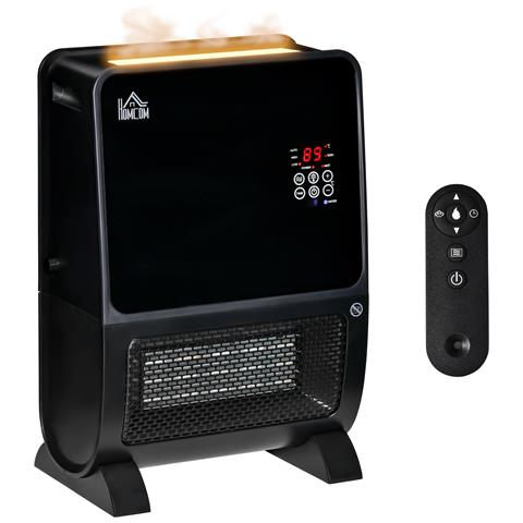Stufa Elettrica 2in1 Con Umidificatore, Luce Led 3 Colori, Timer E Telecomando, 33x21x49.5 Cm, Nero - Foto 1