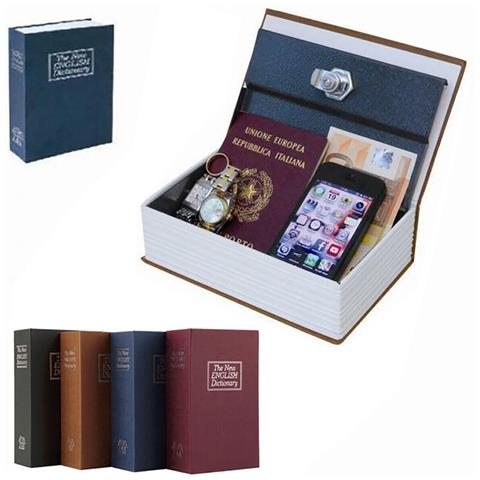 Cassetta Sicurezza Portavalori Libro Porta Monete Chiave Metallo 114x80x45 Mm - Foto 1