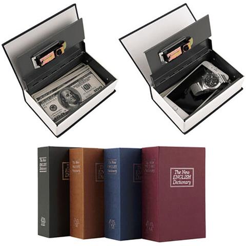 Cassetta Sicurezza Portavalori Libro Porta Monete Chiave Metallo 114x80x45 Mm - Foto 2