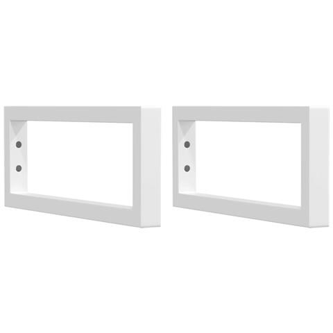 Reggimensole Per Lavabo 2 Pz Bianche Rettangolari In Acciaio - Foto 2