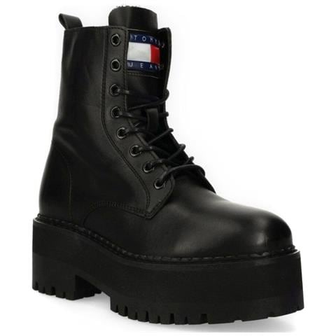 Boot Zip Up Stivaletti Pelle Scarpe Donna Nero Eu 41, En0en02305 Bds - Foto 1
