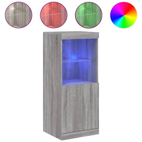 Credenza con Luci LED Grigio Sonoma 41x37x100 cm - Foto 1