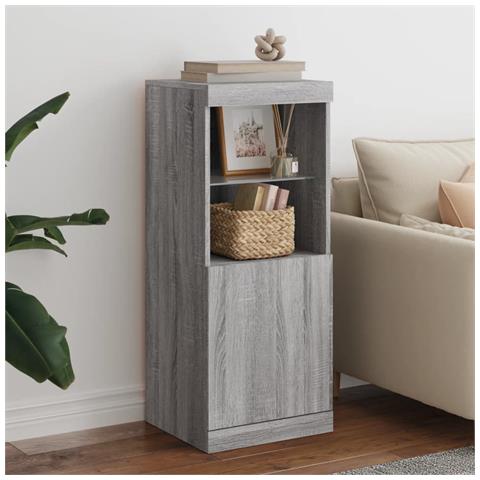 Credenza con Luci LED Grigio Sonoma 41x37x100 cm - Foto 2