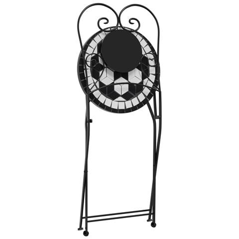 Set da Bistrot con Mosaico Nero e Bianco in Ferro e Ceramica - Foto 10