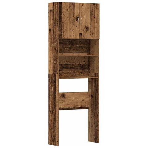 Mobile Lavatrice Legno Antico 64x24x190 Cm In Legno Multistrato - Foto 2