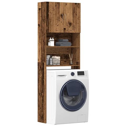 Mobile Lavatrice Legno Antico 64x24x190 Cm In Legno Multistrato - Foto 1