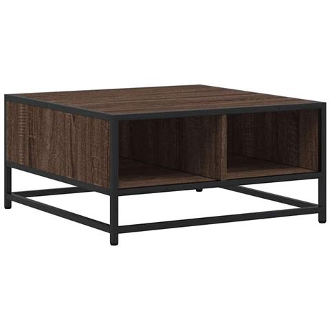 Tavolino Rovere Marrone 60,5x60,5x30 Cm In Truciolato E Metallo - Foto 1