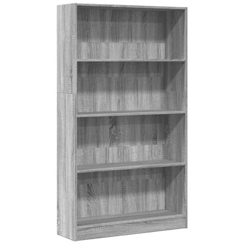Libreria Grigio Sonoma 80x24x143 Cm In Legno Multistrato - Foto 2