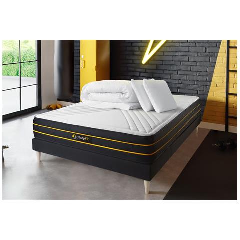 Pacchetto Letto Completo - Materasso 160x200cm + Box Spring Con Doghe (kit) + 2 Cuscini + Piumino - Ultra - Foto 1