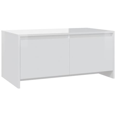 Lusso Casadino - Tavolino Da Salotto Bianco Lucido 90x50x41,5 Cm In Truciolato - Foto 1