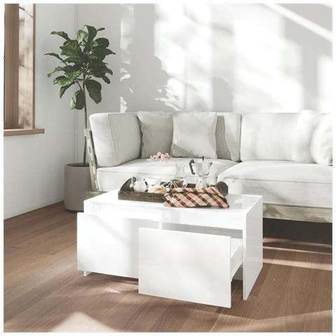 Lusso Casadino - Tavolino Da Salotto Bianco Lucido 90x50x41,5 Cm In Truciolato - Foto 2