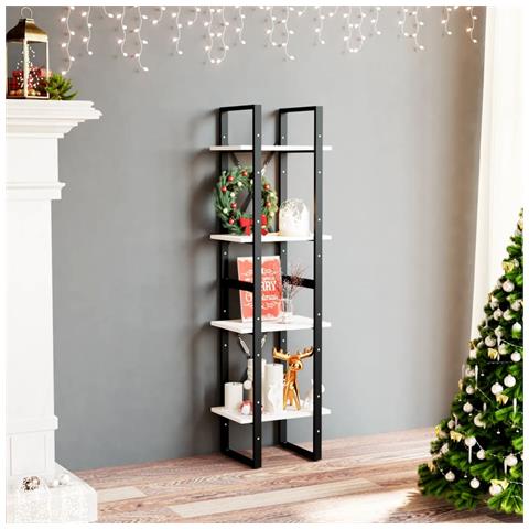 Libreria A 4 Ripiani Bianca 40x30x140 Cm In Massello Di Pino - Foto 8