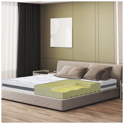Materasso Singolo 75x220 Cm A Media Rigidita' | Altezza 20 Cm | Tessuto Anallergico E Traspirante | Proprieta' Ortopediche E Automodellanti | Prodotto In Italia - Foto 2