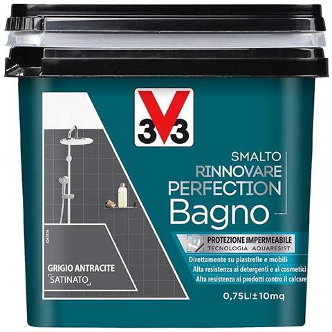 V33 - Smalto Rinnovare Perfection Bagno 750ml Grigio Antracite Satinato - Foto 1