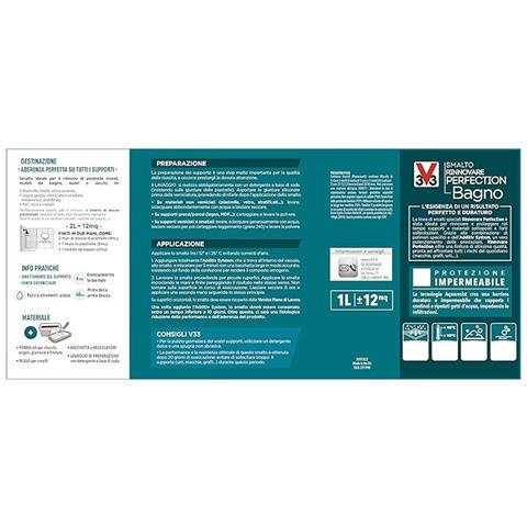 V33 - Smalto Rinnovare Perfection Bagno 750ml Grigio Antracite Satinato - Foto 4