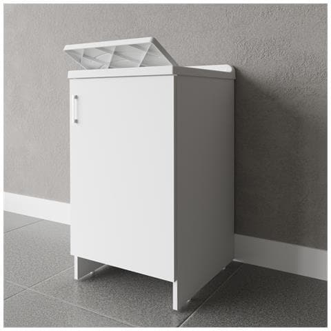Mobile Lavanderia Bianco Lavabo Resina 45x50x85 Asse Lavaggio Cm Anta Singola - Foto 1