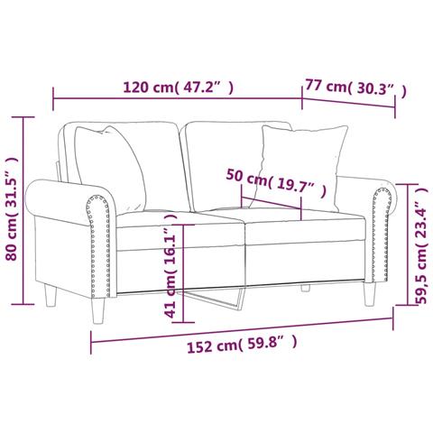 Divano a 2 Posti con Cuscini Cappuccino 120 cm in Similpelle - Foto 8