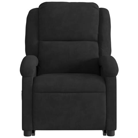 Poltrona Alzapersona Massaggiante Reclinabile Nera in Velluto - Foto 9