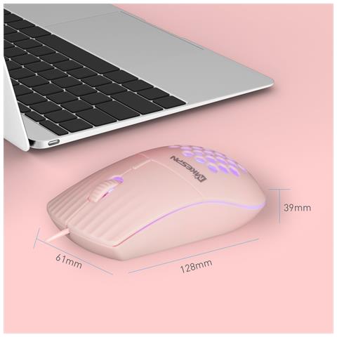 Mouse Ottico Cablato Rgb A 7 Colori Con Interfaccia Type-c Da 1,5 M Pink - Foto 7