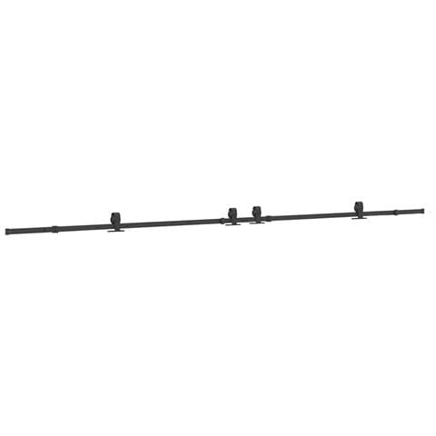 Kit di Binari per Porte Scorrevoli 400 cm Acciaio Nero - Foto 1
