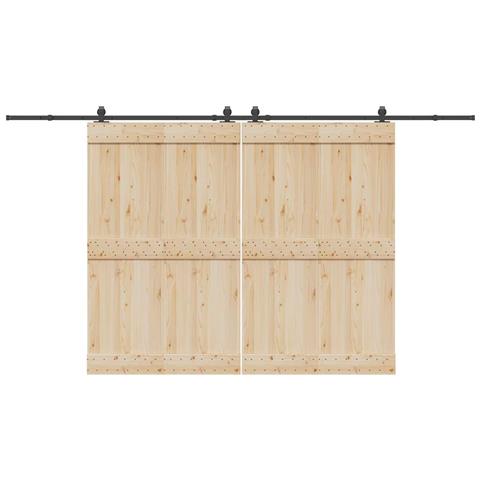 Kit di Binari per Porte Scorrevoli 400 cm Acciaio Nero - Foto 2