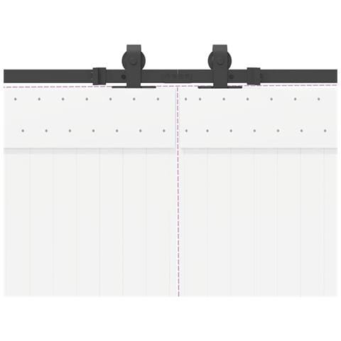 Kit di Binari per Porte Scorrevoli 400 cm Acciaio Nero - Foto 9