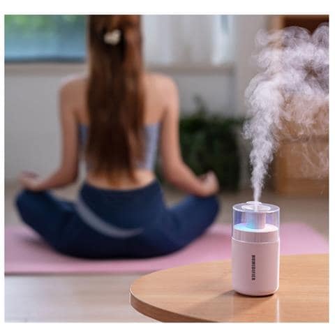 Umidificatore Atmosfera Colorata Grande Capacità Con Luce Gradiente A 7 Colori, Ideale Per Casa E Auto White - Foto 5
