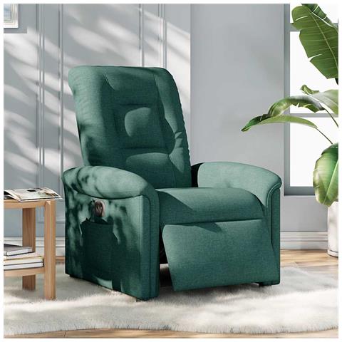 Poltrona Elettrica Reclinabile Verde Scuro in Tessuto - Foto 2