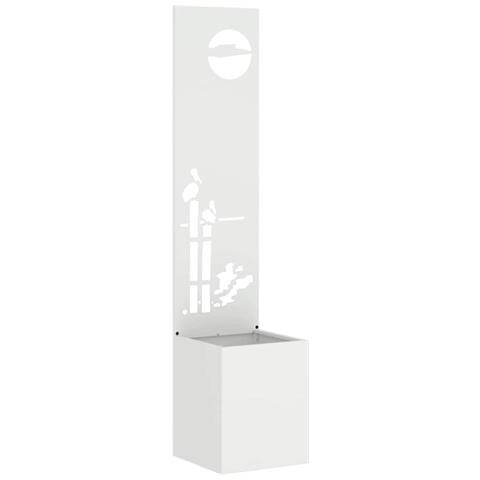 Vaso da Giardino con Pannello Decorativo Bianco 32 x 140 cm - Foto 1