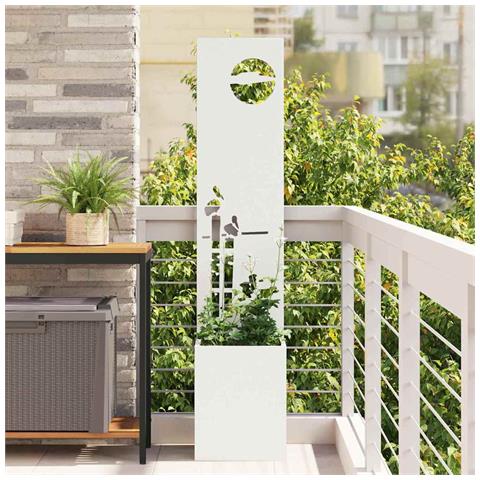 Vaso da Giardino con Pannello Decorativo Bianco 32 x 140 cm - Foto 2