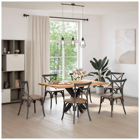 Gamba per Tavolo da Pranzo a Forma di Ragno Nero 85x85x(72-73) cm Acciaio - Foto 2