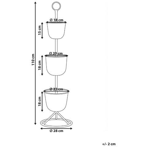 Supporto Per Vasi Renge Metallo 28 Cm Marrone - Foto 6