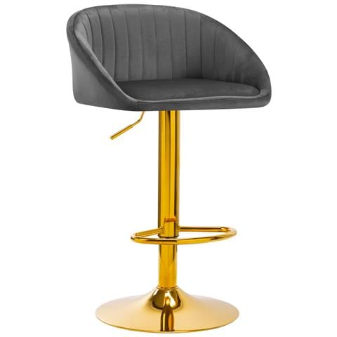 sgabello da bar QS-B16G velluto grigio - Foto 1