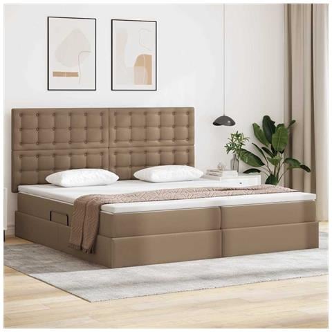 Letto con Contenitore Cappuccino 200 x 200 cm Pelle Sintetica - Foto 2