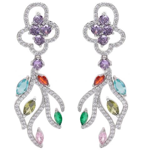 Orecchini Pendenti Floreali Moderni Multicolori - Foto 5