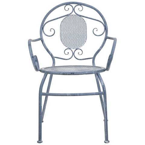 Poltrona In Ferro Battuto Grigio 58x54x88l - Foto 2