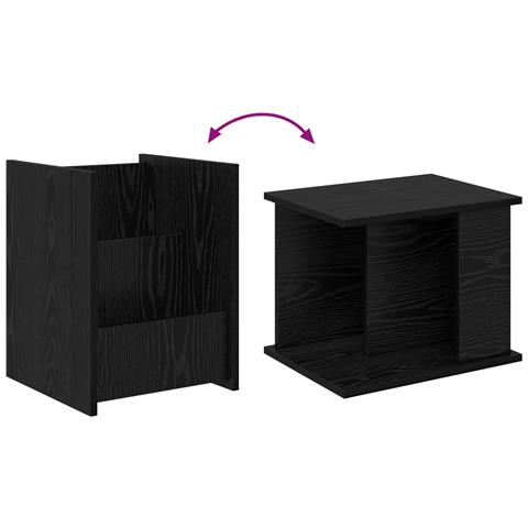 Scaffale per riviste Rovere Nero 35 x 35 x 45 cm - Foto 9