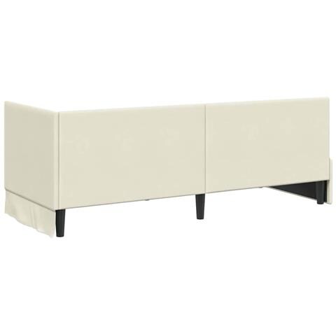Struttura Letto Angolare con Materasso 2 pcs Crema Velluto - Foto 9