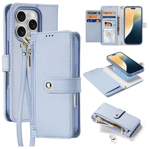 Cover per iPhone 16 Pro Max - Pelle /PU, Blu - Foto 1
