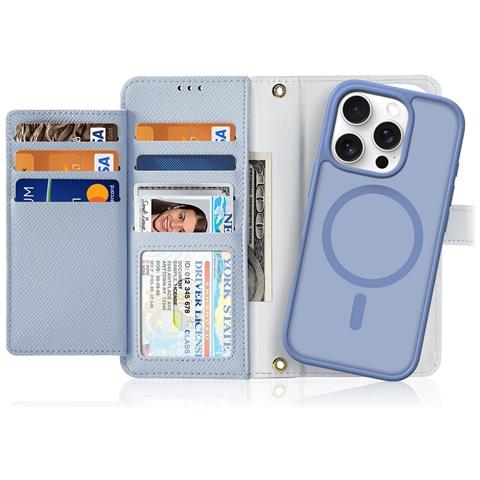 Cover per iPhone 16 Pro Max - Pelle /PU, Blu - Foto 4