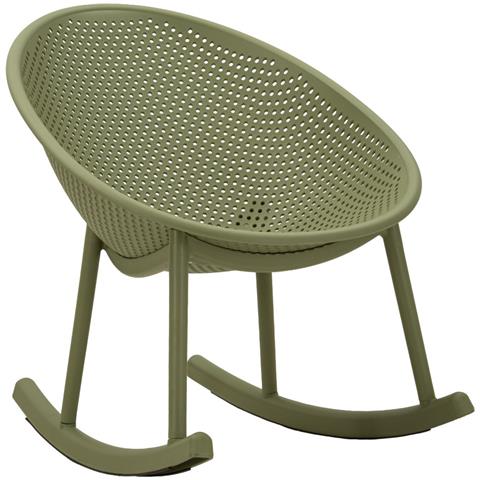 Set Di 2 Sedie A Dondolo Vkh1087-verde-plastica-66x88x80 Cm - Foto 1