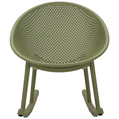 Set Di 2 Sedie A Dondolo Vkh1087-verde-plastica-66x88x80 Cm - Foto 2