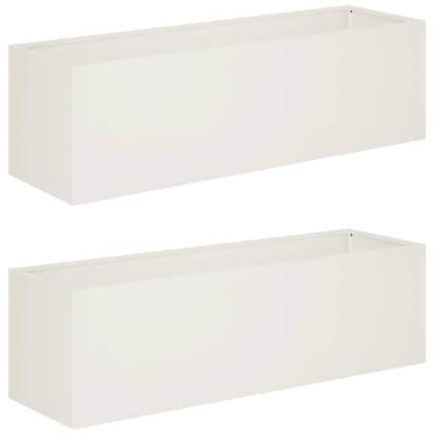 Vaso da giardino 2 pz Bianco 100 x 30 x 30 cm - Foto 1