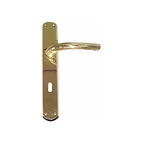 Maniglia Milena Ottone Lucido Placca 8x70 - Foto 1