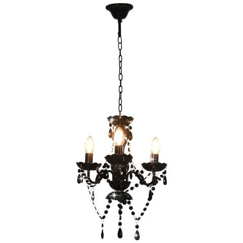 Lampadario Con Perline Nero Tondo 3 E14 - Foto 7