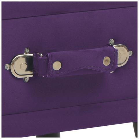 Comodini Viola Scuro 2 Pz 40x35x40 Cm In Velluto - Foto 9