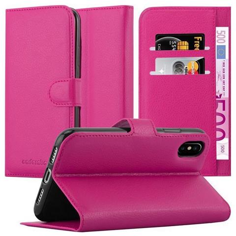 Cadorabo Custodia Compatibile Con Apple Iphone X / Xs In Rosa Vivo - Coperchio Protettiva Con Chiusura Magnetica, Funzione Stand E Tasca Per Le Carte - Foto 1