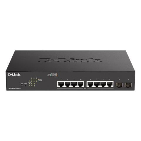 Switch DGS-1100-10MPV2 8 Porte Ethernet PoE 10 / 100 / 1000 Mbps RJ45 con 2 Porte SFP Managed - Foto 1